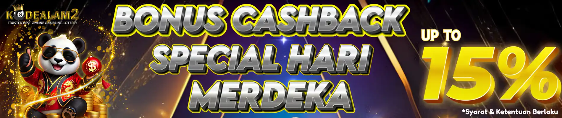 BONUS CASHBACK SPESIAL HARI MERDEKA 15%